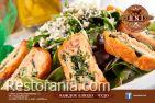Cheese rolls with marinated salmon and eggplant Cold dishes : Cheese rolls with marinated salmon and eggplant