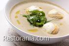 Eggplant cream - soup with wheat croutons Soup : Eggplant cream - soup with wheat croutons